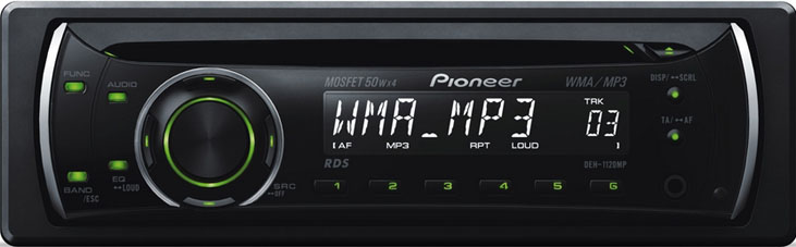 DEH-1120MP PIONEER MP3  Aux.1 RCA (πράσινο)